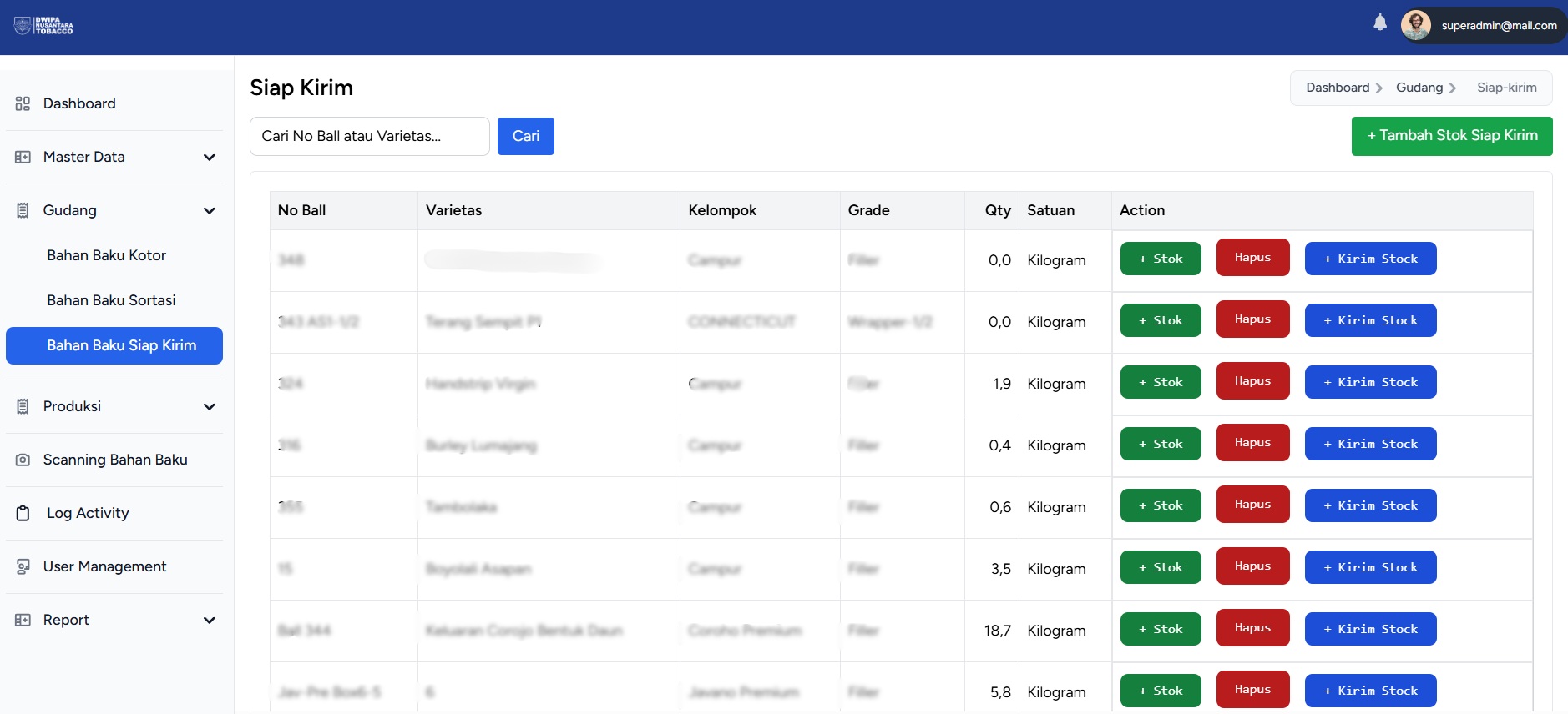 Cigar Raw Material Traceability & Management System screenshot 3